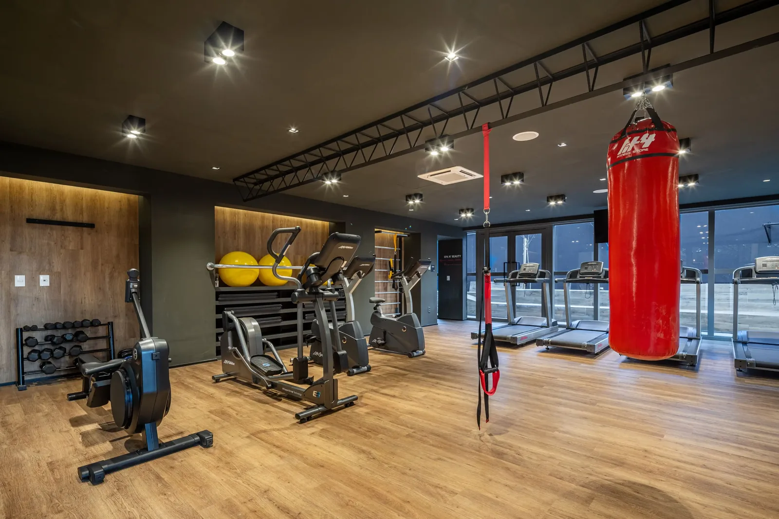 Gym equipped with cardio and strength machines