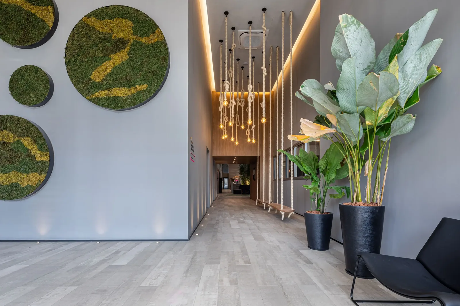 Lobby with concierge and vertical garden panels